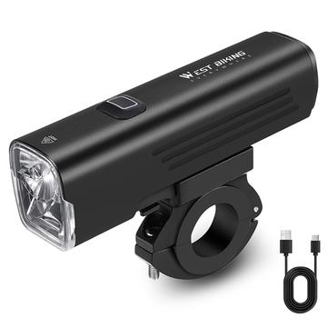 WEST BIKING YB0701387 1000 Lumen Phare de vélo en alliage d\'aluminium, Rechargeable par USB, 7 Modes d\'éclairage (avec support)