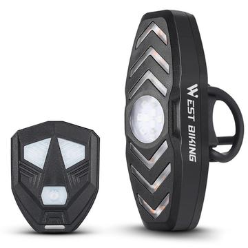 WEST BIKING YP0701313 Feu arrière LED rechargeable pour vélo avec télécommande, clignotant et avertisseur sonore.