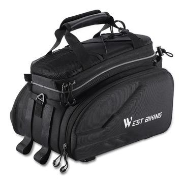 WEST BIKING YP0707354 Sac de rangement pour porte-bagages arrière de vélo en polyester+PVC Sacoche arrière de vélo réfléchissante