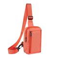 Sacoche de poitrine et d'épaule en nylon résistant à l'eau pour téléphone portable - Convient aux téléphones de 6.5"- 7.2" - Orange