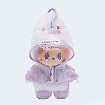 Imperméable à capuche pour poupée Labubu 17cm - Violet