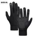Gants d'hiver imperméables pour le cyclisme et la course à pied / Gants tactiles - XL - Noir