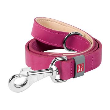 Waudog Laisse classique en cuir pour chien - 20mm, 122cm - Rose