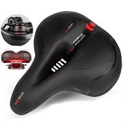 Selle de vélo ergonomique réfléchissante active avec boule de suspension - Rouge / Noir