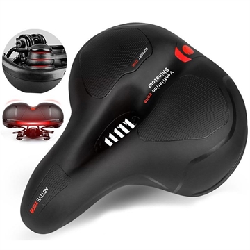 Selle de vélo ergonomique réfléchissante active avec boule de suspension - Rouge / Noir