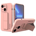 Coque iPhone 13 en Silicone Wozinsky Kickstand - Rose