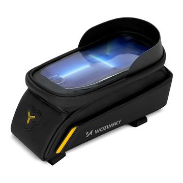 Wozinsky WBB25BK Sacoche étanche pour cadre de vélo avec étui pour téléphone - 6.7" - Noir