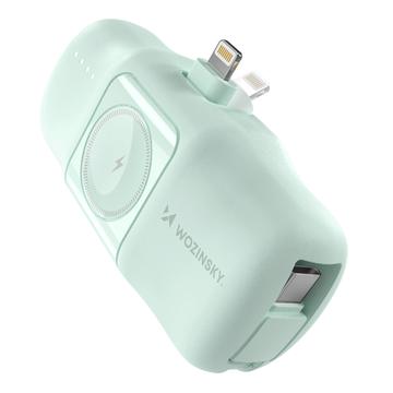 Wozinsky WF16-YLS 5000mAh Lightning Power Bank avec câble USB-C intégré et chargeur pour Apple Watch - 15W