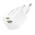 Wozinsky WWCEAC Chargeur mural à double port GaN 33W - USB-A, USB-C - Blanc