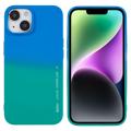 Coque iPhone 14 Plus en TPU X-Level Rainbow - Verte / Bleue