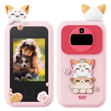 X11 Jouet d\'apprentissage pour enfants avec appareil photo et jeux - Chat rose