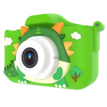 X12S Caméra pour enfants avec dragon mignon et carte mémoire de 32 Go - Vert