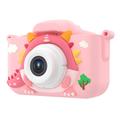 Appareil photo pour enfants X12S avec dragon mignon et carte mémoire de 32 Go - Rose