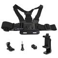 Support de poitrine pour caméra d'action XD-27 avec support pour téléphone - Noir