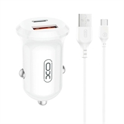 Chargeur de voiture à double port XO CC69 30W avec câble USB-C