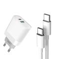 Chargeur mural XO L64 20W avec câble USB-C - PD, QC 3.0 - Blanc