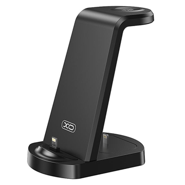 XO WX035 Support de charge 3-en-1 avec connecteur Lightning 15W - Noir