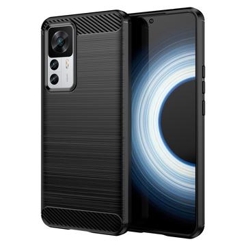 Coque Xiaomi 12T/12T Pro en TPU Brossé - Fibre de Carbone