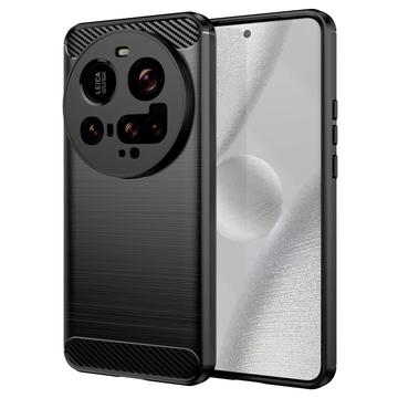 Coque Xiaomi 15 Ultra en TPU Brossé - Fibre de Carbone - Noire