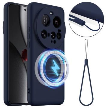 Coque Xiaomi 15 Ultra en Silicone Liquide - Compatible MagSafe - Bleu Foncé