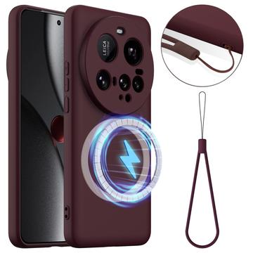 Coque Xiaomi 15 Ultra en Silicone Liquide - Compatible MagSafe - Vin Rouge