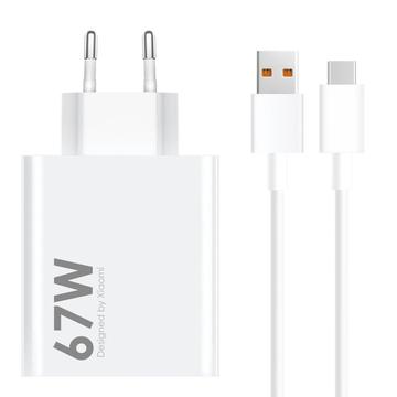 Xiaomi Chargeur de voyage 67W avec câble USB-C 6A MDY-14-EW - Vrac - Blanc