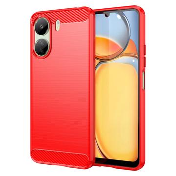 Coque Xiaomi Poco C65/Redmi 13C en TPU Brossé - Fibre de Carbone