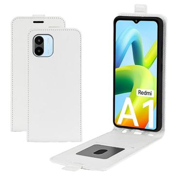 Étui à Rabat Xiaomi Redmi A1 Vertical avec Porte-Cartes - Blanc