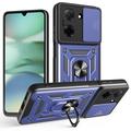 Coque Hybride Xiaomi Redmi A5 4G/Poco C71 à Anneau Rotatif avec Protection pour Appareil Photo - Bleue