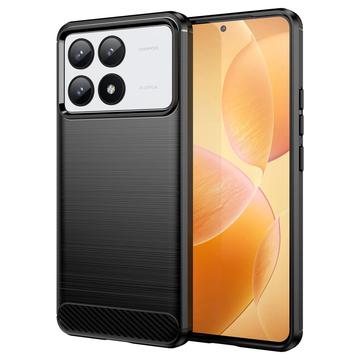 Coque Xiaomi Redmi K70/K70 Pro/Poco F6 Pro en TPU Brossé - Fibre de Carbone