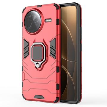 Coque Hybride Xiaomi Redmi K80 Pro/Poco F7 Ultra avec Support Bague - Rouge