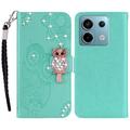 Etui Xiaomi Redmi Note 13 Hibou Strass - Cyan