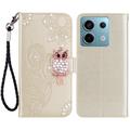 Etui Xiaomi Redmi Note 13 Hibou Strass - Doré