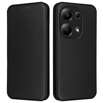 Étui à Rabat Xiaomi Redmi Note 13 Pro 4G/Poco M6 Pro - Fibre de Carbone - Noir