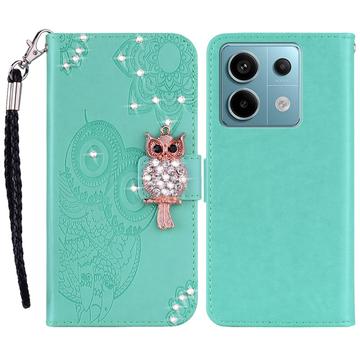 Etui Xiaomi Redmi Note 13 Pro/Poco X6 Hibou Strass - Cyan