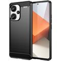 Coque Xiaomi Redmi Note 13 Pro+ en TPU Brossé - Fibre de Carbone - Noire