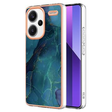 Coque Xiaomi Redmi Note 13 Pro+ en TPU Marble Pattern Galvanisé IMD - Verte