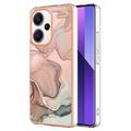 Coque Xiaomi Redmi Note 13 Pro+ en TPU Marble Pattern Galvanisé IMD - Rose