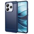 Coque Xiaomi Redmi Note 14 en TPU Brossé - Fibre de Carbone - Bleue