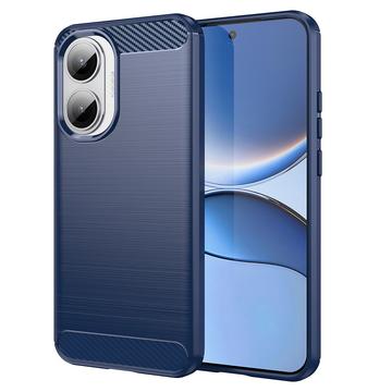 Coque Xiaomi Redmi Turbo 4 Pro en TPU Brossé - Fibre de Carbone - Bleue