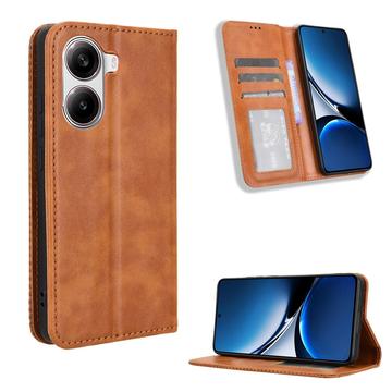 Etui portefeuille Xiaomi Redmi Turbo 4/Poco X7 Pro avec fermeture magnétique - Marron