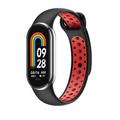 Xiaomi Smart Band 8/9 Beline Design Bracelet silicone - Rouge / Noir