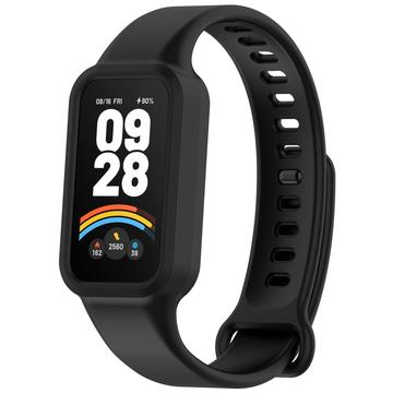 Bracelet en Silicone de Rechange avec Cadre Intégré Xiaomi Smart Band 9 Active/Redmi Band 3 - Noir
