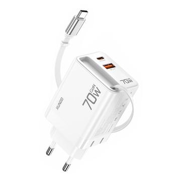 Xundd XDCH-109 Chargeur rapide GaN 70W avec câble USB-C - Prise EU - Blanc