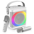 YS307 Home Karaoke Bluetooth Speaker RGB Light Loudspeaker with 2 Microphones