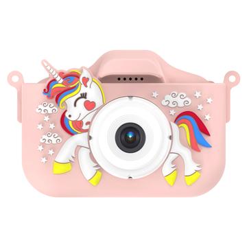 YYTech Appareil photo pour enfants Licorne avec carte mémoire 32GB et lecteur de carte - Rose