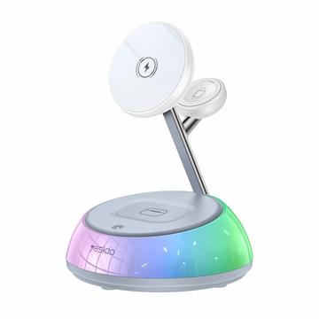 Yesido DS31 3-in-1 Station de recharge magnétique sans fil 15W avec lumière de nuit