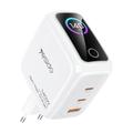 Chargeur GaN Yesido YC114 140W - 2x USB-C, USB-A, écran TFT - Blanc
