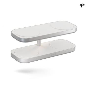 Zens Aluminium Quattro Wireless Charger Pro 4 avec adaptateur électrique 65W - Compatible MagSafe, Qi2