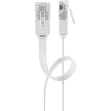 Câble Réseau Plat RJ45 U/UTP CAT 6 Goobay - 0.5m - Blanc